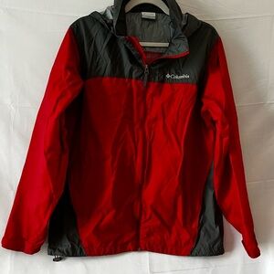 Columbia Red and Gray Windbreaker Lightweight Outdoor Jacket